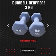Neoprene dumbbells 3 kg mini barbell dumbbells color rubber iron GTM