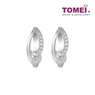 TOMEI Diamond Loop Earrings, White Gold 585