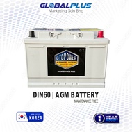 Otopower DIN60-AGM (LN-2) Suitable for - Advanced Stop Start/ Eco Battery - Car Battery - LEXUS NX30