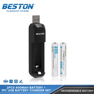 Beston 2pcs 4A AAAA 1.2V Battery + 1pc USB Battery Charger for AA/AAA/AAAA Set
