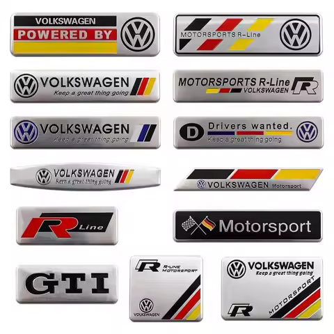 for Volkswagen POLO, New Sagitar Magotan CC, Tiguan Lingdu Metal logo scratch decorative sticker, mo