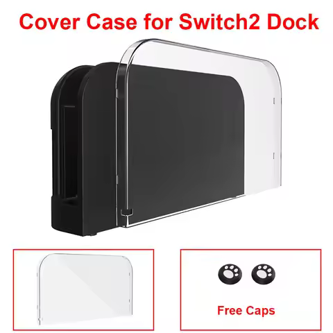 Clear Faceplate Case Cover for Switch 2 Charging Dock, Hard PC Slim Shell Anti-Scratch Case for Swit