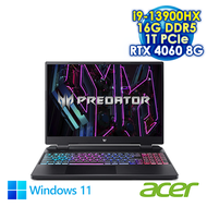 ACER Predator Helios Neo 16 PHN16-71-91QX 黑 16吋電競筆電 (WQXGA IPS 165Hz/Intel i9-13900HX/16G DDR5/1T PCIE SSD/NVIDIA RTX 4060 8G/WIN 11)