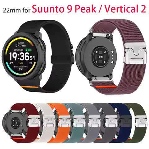Elastic Nylon Watch Strap For Suunto Vertical 2 Fit Suunto 9 Peak Sport Watch Parachute Style Buckle