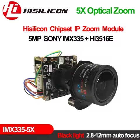 Webcam Autofocus 5Mp 2.8-12Mm Varifocal Zoom Lens 5X Ip Camera Sony Imx335 Hi3516Ev300 Face Detect I