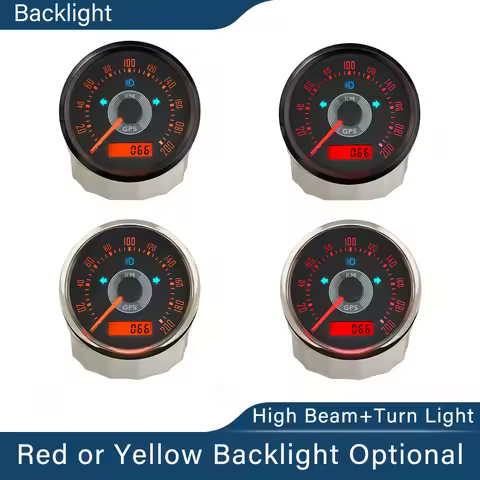 ELING Classical 85mm GPS Speedometer 0-150MPH 0-160MPH 200km/h Total Mileage Adjustable 9-32V with B