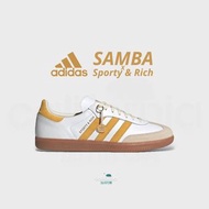 👟adidas Originals SAMBA OG x Sporty&amp;Rich 聯名款 Cloud White/Bold Gold-Cream/雲白/大膽金-奶油色/奶油金 男女通用鞋款 運動休閒鞋 IF5661