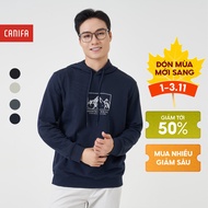 CANIFA men's hooded sweatshirt, hoodie sweatshirt with print on the chest 8TW23W004 FW25