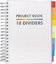 Pukka Pad B5 Subject Notebook with 10 Repositionable Dividers for Organization – 400 Perforated Pages of 80GSM Paper – 200 Sheet Notebook for School, Office, and Home – White, 7.48 x 9.84in