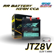 แบตเตอรี่ RR JTZ8V สำหรับ Yamaha YZF-R3 / Honda CBR250R, CBR300R, CB300F , CBX250 Rebel, CRF230L , CRF250X , NX250