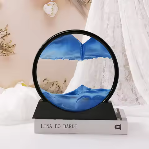 Hourglass Quicksand Moving Sand Art Picture Round Glass Deep Sea Sandscape Craft Flowing Painting Ho