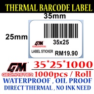 35 x 25 mm Barcode Sticker Thermal Price Label Product Label Sticker Paper Stock Ready 35 x 25 mm