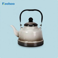 [Koolsoo] Enamel Cooking Vessel Retro Style Water Kettle Ceramic Porcelain Teapot for Daily Tea Brew
