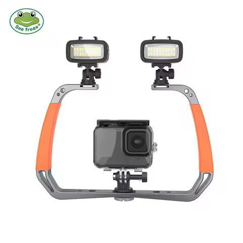 Seafrogs Aluminium Alloy Handheld Diving Gopro 11/12 Housing Tray Set Camera Rig Double-Arm Tray Sup