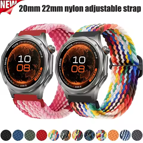 20mm 22mm Nylon Loop Strap for Oppe Watch X3 X2 S Oneplus Watch Lite 3 2R Adjusting Bracelet for Ama