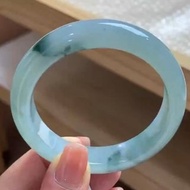 冰種翡翠天然翡翠玉鐲A玉手鐲 玉鈪 • 冰種藍飄花翡翠福鐲