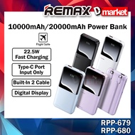 Remax Cynlle Series RPP-679 10000mAh Built In Cable Power Bank Remax RPP-680 20000mAh 22.5W Fast Cha