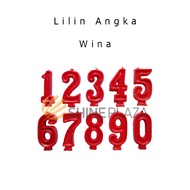 MERAH LILIN Number Candles 1 2 3 4 5 6 7 8 9 0 Red Birthday Happy Birthday Candle Jumbo