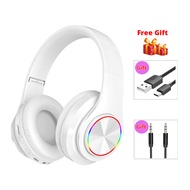 Over-Ear Headphones With Mic Sport Earphone Bluetooth Headphone Wireless Headset LED Colorful Light 