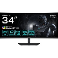 GIGABYTE 34" G34WQC2 WQHD HDR400 VA AMD FreeSync 200Hz 1ms Ergonomics Curved Gaming Monitor