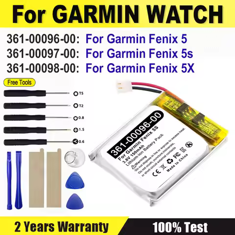 New Watch Battery 361-00097-00 361-00096-00 361-00098-00 For Garmin Fenix 5 Fenix 5S 5X Fenix 6 Repl