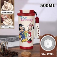 Mickey Mouse Tumbler Aesthetic Drink Bottle Stainless Steel Tumblr CUP Case 500 ML Thermos Coffee Co