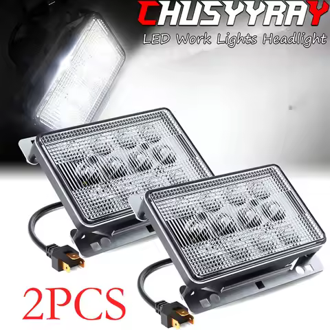 ChuSyyRay 2Pcs 12-24V LED Work Lights Headlight Hood Light 60W LED Hood Light Hi/Lo Beam A+ for Deer