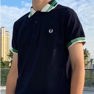 100%ORIGINAL Freds Perrys POLO shirt FP Atasan lelaki Baju POLO lelaki Embroidered Color Collar Casu