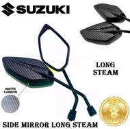 SUZUKI Smash 110-115 | Motorcycle Side Mirror Long Steam | Black Carbon | Accessories | COD