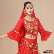 Indian Dance Costume Ethnic Style Fitness Sports Dance Clothes New Style Belly Dance Two Flower Flar
