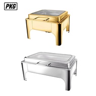 REPKGMY Buffet Stove, 6/9L with Transparent Hydraulic Lid Chafing Dish Buffet Set,  Stainless Steel 