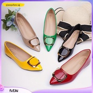 Women's Buckle Decor Flat Shoes, Elegant Point Toe Slip On Shoes, Lightweight & Comfortable Shoes