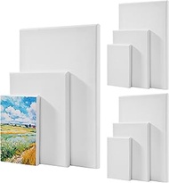 9-Piece Canvas Set, Canvas for Painting, Mini Canvas, Stretcher Frame for Crafters, Artists, Suitabl