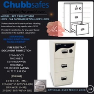 CHUBBSAFES 5203 (S & G Combination Lock + 1 Key Lock) (270KGS) 3 Drawers Record Protection Filing Ca