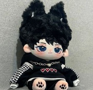 現貨Heart 20cm 娃衣 黑色 百搭 休閑 棉花娃娃 全新 玩偶 公仔衫 型仔 mirror bts 無屬性娃衣 doll cool