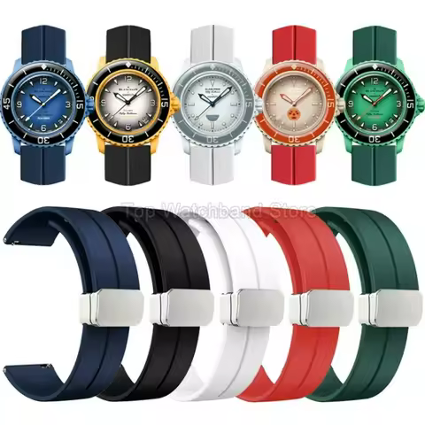 For Swatch Blancpain Vintage Fifty Fathoms Omega Magnetic Folding Buckle Style Men's High Quality Si