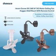 Acorn Corner DC-360 16" DC Motor Ceiling Fan Hugger/Wall Mount With Remote Control