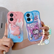Phone Back Cover For Vivo Y77e 5G Vivo Y77 5G Luxury Cute Cartoon Candy Soft Silicone Phone Holder B