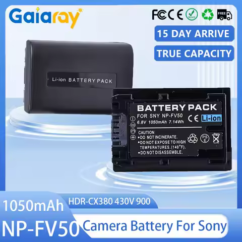 NP-FV50 NP-FV30 Camera Battery for Sony NP-FV40 Handycam HDR-CX380 430V 900 580V 760V HDR-PJ540 650V