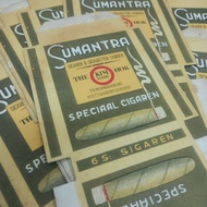 barang jadul antik Bungkus/etiket rokok SUMANTRA Era 40's kondisi nos