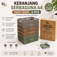 (6 PCS) A4 Aesthetic Multipurpose Basket A4 Storage Box storage