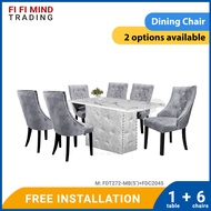 Bellnus Marble Dining Set/ Marble Dining Table/ Meja Makan 6 Kerusi/ Meja Makan Marble/ Meja Makan Set