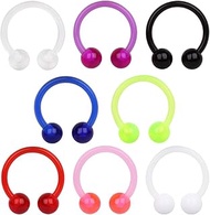 PTFE Horseshoe Piercing, 1.6mm x 12mm, UV Acrylic Balls 4mm, Green, Body Jewellery, Unisex