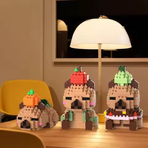 New Capybara Block Construction Model Cartoon Capybala Building Blocks Animals Building Bricks Educa