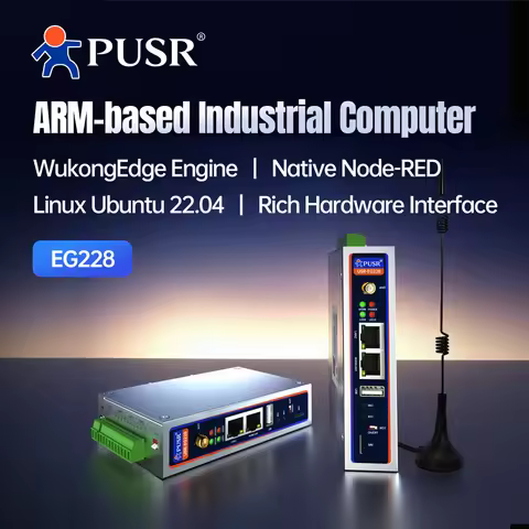 PUSR Fanless ARM Mini PC Linux Server RK3506J Ubuntu 22.04 DDR3 512MB 2RS485/CANFD Edge computing In