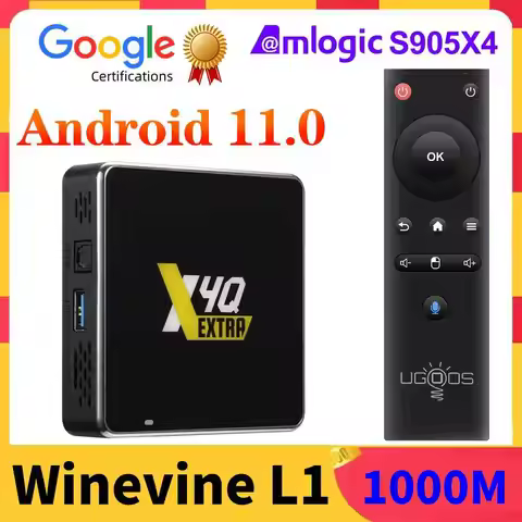 Ugoos X4Q Extra Plus Pro Cube Amlogic S905X4 TV BOX Android 11.0 X4 Pro PLUS Set Top Box 1000M BT AV