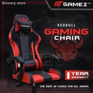 ✾㍿GTGAMEZ Gaming Chair (Nylon Leg) with Ergonomic Backrest and Height Adjustment + Pillows Recliner Swivel GMZ-GC-YG-721