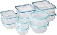 Snapware Total Solution 20-Pc Plastic Food Storage Containers Set with Lids, 8.5-Cup, 5.5-Cup, 4-Cup, 3-Cup, and 1.2-Cup Meal Prep Containers, BPA-Free Lids with Locking Tabs