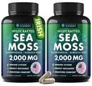Sea Moss Capsules - Irish Sea Moss Advanced with Burdock Root, Bladderwrack & Muira Puama for Immuni