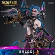 League of Legends X HotToys Collab 1/6 Arcane Jinx Figure 2 Face Version Desktop Decor